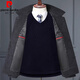 Pierre Cardin (Pierre Cardin) spring, autumn and winter middle-aged men's wool jackets, middle-aged and elderly dads' wool woolen lapel business casual jackets, gray single lining, spring and autumn models 5XL 200 recommended 190-220Jin Jin equals 0.5 kg