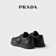 PRADA/Prada Gift Men's Cow Leather and Nylon High Top Sneakers Shoes Black-New 39.5 (5.5)