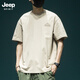Jeep Spirit Jeep Jeep Tres pesado Camiseta de manga corta Camiseta de medio manga suelta a media manga nueva Top Top Top T1518 White M