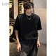 
Zhidou Dou Dou's handsome shoulder pad T-shirt for men's summer hair stylist trendy short-sleeved niche design five-point half-sleeved cd1047 white one size m