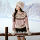 Xiangying Fair Isle Pink Sweater Women's 2025 Winter New Style Wool Round Neck Pullover Loose Knitted Sweater Top Silver Peony S