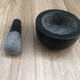 Oupinyuan household natural granite hand-ground stone mortar commercial chili garlic ginger paste garlic pounder stone pounding mortar stone nest outer diameter 9.5 height 5 cm