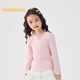 Balabala children's clothing girls T-shirt children's 2025 spring long-sleeved tops sweet striped knitted inner wear 208125100002