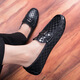 SNGUNY high-end light luxury brand Doudou shoes men's 2025 spring new leather shoes men's breathable light casual shoes men's shoes men's black (6223 models) 38