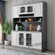 XMSJ Einfache moderne massive Holzkabinett Wohnzimmer Küche Wand Einseiten Essseite Weinschrank Schrank Aufbewahrung Tee Schrank 1,05 Meter 829# Walnuss Farbe 4 Türen