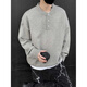 QGF gray American Henry collar sweater men's autumn high-end lazy style bottoming sweater cleanfit inner wear black M recommended 90-100Jin Jin equals 0.5 kg