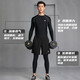 Peak fitness clothing equipment set men's quick-drying sweat-wicking breathable high-elastic badminton training three-piece set black