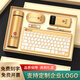 Home gifts, souvenirs, business annual meeting, gift custom logo, practical company, enterprise new store opening anniversary souvenirs, high-end gift box for customers, employees' office gift box, black wireless keyboard/mouse/pen/UVD/bridge button book/5-piece set