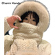 Charm Kendo官网帽女围巾一体秋冬季保暖围脖可爱百搭防寒连帽生日礼物送女友 米色 送女朋友实用老婆