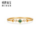 Ming brand jewelry 18K gold color gold K yellow forest sugar cube inlaid with colored zirconium ring for women CSW0091 pricing total about 0.88-1.07 grams No. 13