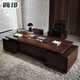 Jianbang High-end Chairman's Office Boss Desk Desk New Chinese Style President Luxurious and Attractive Solid Wood Veneer Executive Desk 2.4-meter President Desk (right side cabinet)