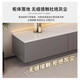 Banyu Yaju TV Cabinet Floor 2024 Living Room Small Household Storage Cabinet Integrated New Coffee Table TV Cabinet Combination [Recommended Model 1.6m] Gray + White Marble Assembly (Installation by yourself)