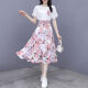 
YOEKBIRD French sweet chiffon dress for women in summer 2025 new temperament waist-hugging floral skirt two-piece set 9767# yellow original spot set S