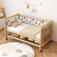 BONLEDI CIRCLE DE BÉCHE FULLE MULTIFUNCTION ÉPLICATION DU METRARME SUPPLÉMENTAIRE MOBILE LIT BÉBÉ BÉBÉ RAPPIERNAINALATIVE COMPRIQUE DE LIEU SÉPLICATION SÉPLICATIQUE + 6 cm Matelas [Coconut Brown * Latex] Longueur 130 cm de large 70 cm (réglable en hauteur)