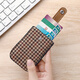 Card holder for women, mini, ultra-thin, anti-degaussing pull-out card holder, portable bank card holder, black + brown