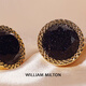 WILLIAM MILTON意大利风格轻奢星空石袖扣男生日礼物高端袖钉礼盒 银星河
