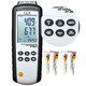 Huashengchang (CEM) Handheld Digitales Thermometer Hochvorbereitungs-Thermometer-Thermometer Elektronisch Thermometer mit Probe-Thermometer DT-3891G Vierkanal USB-Aufzeichnung und dann exportieren