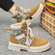 Playboy high-top men's shoes autumn and winter Martin boots men's British desert boots retro fleece work clothes snow boots trendy cotton boots 2000 CPL1255128 yellow 41