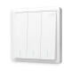 ABB switch socket panel 86 type with fluorescent three-open single control switch Yuanzhi series white AO103