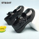 
Saturday children's shoes Spring and Autumn Girls' Soft Sole Performance Shoes Black Small Leather Shoes Fashion Princess Shoes British Style Black 33