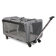 Bolso Trolley para Mascotas Extra Grande con Estampado de Cola, Bolso para Gatos, Bolso para Perros, Maleta portátil para Mascotas, Cochecito para Mascotas Desmontable KB05 Gris Claro 60*39*43