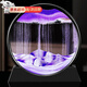 Three more than nine such as large size 12 inches, beautiful quicksand painting ornaments, hourglass, high-end art, light luxury quicksand creative gifts, round quicksand painting purple, diameter about 25cm