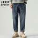 JEEP SPIRIT Jeep jeans men's autumn and winter men's loose straight casual fashion brand American tapered long pants for men