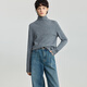 LILY 100% wool 2025 winter new style half turtleneck solid color versatile temperament commuter sweater sweater tops for women 505 light gray S