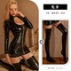 Universal Temptation Passion Midnight Charm SM Queen Tight High Gloss Leather Clothes Sexy Bed Tease Uniform PU Jumpsuit + Leather Socks + Loose M80--110Jin Jin is equal to 0.5kg