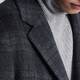 Angel Bird Coat Men's Autumn Men's Double-sided Woolen Fabric Business Casual Sheep Wool Coat Jacket Single Row Mid-Length Men's Cloud Gray Notched Lapel Semi-Handmade Plaid M-46(170/92)