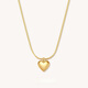 Fat Donglai's same 18K gold love pendant FAEI fashion light luxury small necklace plated two-piece set can be stacked for festivals golden love necklace 18K gold plated