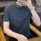 罗蒙（ROMON）短袖T恤男士polo.衫夏季商务休闲短袖男上衣男装体恤 灰兰色 XL 