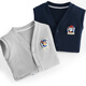 Paw Paw Team Li Dagong Children's Vest Spring and Autumn Vest Liner Boys' Vests and Middle-aged Children's Knitted Jackets Pure Cotton Outer Wear Vest Children's Clothing Navy Blue 120