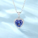 Xingtang Ocean Heart Necklace New Pure Silver Tanzanite Heart-Shaped Necklace Full of Diamonds Fashionable Simple Love Pendant 925 FDDZ-028-Ocean Blue