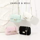 CHARLIE&KELLI brand CK light luxury bag women's bag shoulder bag women's crossbody bag rhombus small square bag Chinese Valentine's Day gift black Jingcang Suda gift bag packaging