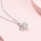 Liuguifu Jewelry PT950 platinum pendant four-leaf clover platinum necklace for women PT0600009 with silver chain 1.95g