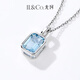 IL&CO Youke Wanfeng Blue Natural Aquamarine Pendant 18K Gold Necklace for Girlfriend Birthday and Valentine's Day Gift 18K Gold Aquamarine 1 Carat Pendant for Silver Chain