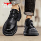 Bull Family Men's Zapatos en verano zapatos de cuero huecos transpirables en la suela gruesa de los hombres Big Heavy Highing Zapatos Botas de martín