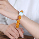 Qingchengshan Amber Beeswax Bracelet Presbyopic Wax Sea Pattern Stone Bracelet Limited Edition High Quality Fidelity Birthday Gift for Men and Women 13mm+ Presbyopia Wax Sea Pattern Stone Bracelet+ Expired