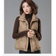 Hengyuanxiang 2025 Winter Down Cotton Korean Style Stand Collar Vest New Mom Fashion Loose Warm Thickened Outer Jacket Khaki XL