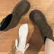 Xingchangwang Martin Bottes pour les femmes en automne et hiver British Style 2025 Nouvelle rétro épaisse semelle Mid-tube Boots polyvalent et confortable Boots haut de gamme brun 37 taille