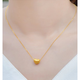 Fat Donglai's same 18K gold longevity lock yellow necklace female color clavicle chain pendant 2022 new Valentine's Day ruby drop necklace
