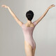 Sansha ballet clothing for women, dance practice clothing, high elastic short-sleeved one-piece collar, pink L