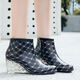 Abba Frühlings- und Sommerregenschuhe Frauen wasserdichte High Heel-Regenstiefel Kurzzylinder-Modefutschuhe Anti-Slip-Kee-Resistenten Wasserschuhe können mit Velvet Khaki 36 hinzugefügt werden