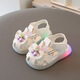 G.DUCK KIDS little yellow duck baby shoes summer luminous shoes baby girls sandals 0-1-3 years old children's anti-slip soft sole toddler shoes 8007 pink 19 inner length 13.5cm