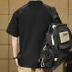 Yilangku schweres Revers kurzärmelig T-Shirt Herren loser Sommer-Bambus-Baumwoll-Baumwoll-Top Trendy Printed Polo Neck T-Shirt Black 4xl [200-220jin [Jin entspricht 0,5 kg]]]