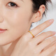 Lukfook Jewelry Pure Gold Crushed Ice Fashionable Glossy Gold Ring Solid Ring Gift Price G16TBGR0005 No. 17-2.31g (including labor cost 261 yuan)