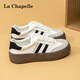La Chapelle Frauenschuhe, deutsche Trainingsschuhe, neue dicke alleinige vielseitige weiße Schuhe, Sportbrettschuhe, Weiß und Schwarz von Frauen 36