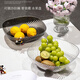 Fruit plate, living room, home coffee table, fruit plate, high-end front desk candy plate, snack plate, transparent gray silver single pack