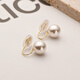 Nianfu imitation pearl ear clip earrings for women without pierced ears, new style, retro high-end mosquito coil disc, Mid-Autumn Festival gift for girls, mosquito coil disc, pearl ear clips, pair 12mm